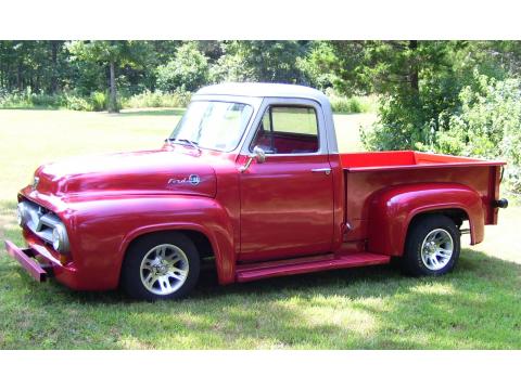 Red 1955 Ford F100 Pickup with Red Silver interior 1955 Ford F100 Pickup in