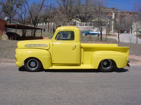 Yellow 1951 Ford F1 Pickup with Black interior 1951 Ford F1 Pickup in Yellow