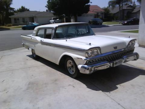 Colonial White 1959 Ford Fairlane Galaxie 500 with Brown Green interior 1959