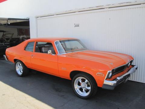 Bright Orange 1973 Chevrolet Nova SS with Grey Orange Trim interior 1973