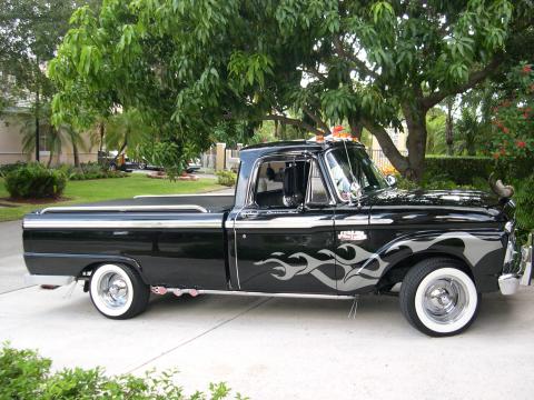 Black 1965 Ford F100 Pickup with Red Black interior 1965 Ford F100 Pickup in