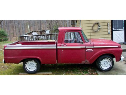 Red 1965 Ford F100 Pickup with Red interior 1965 Ford F100 Pickup in Red