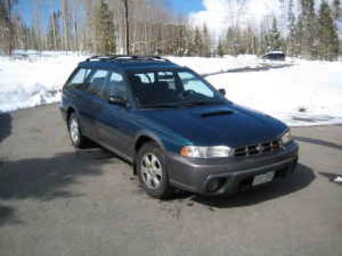 Spruce Green Pearl 1999 Subaru Legacy Outback Wagon with Gray interior 1999 