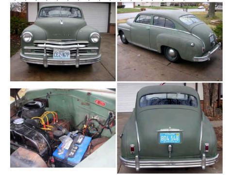 Green 1949 Plymouth P17 Deluxe Five Passenger Turtleback Fastback with 